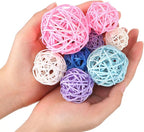 Patelai 36 Pcs Wicker Rattan Balls Decorative Balls for Vase Centerpiece Bowls Orbs Filler for Home Decor,4 Sizes(White, Pink, Green, Grey, Blue,2.4'',2'',1.6'',1.2'')