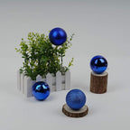 Emopeak 24Pcs Christmas Balls Ornaments for Xmas Christmas Tree - 4 Style Shatterproof Christmas Tree Decorations Hanging Ball for Holiday Wedding Party Decoration (Navy Blue, 1.6"/4.2CM)