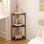 Wisuce Corner Shelf Stand - 3 Tier Bamboo Small Corner Bookshelf, Brown (Color Issue Fixed), for Office Kitchen Bedroom Plant Stand Living Room Decor Small Space