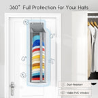 Hat Rack for Door and Closet – Large Capacity Hanging Hat Rack Organizer Holds 30-35 Caps, Over the Door Hat Storage Organizer for Bedroom, Entrance or Dorm, 1 Pack, Grey