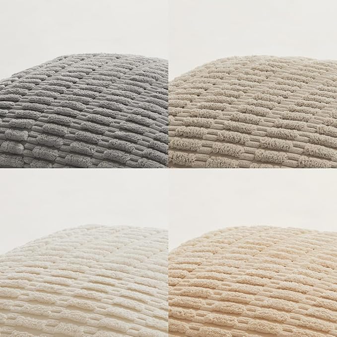 Fancy Homi 4 Packs Decorative Throw Pillow Covers for Living Room Couch Bed, Modern Farmhouse Boho Home Décor Accent Cushion Case, 16" x 16", Neutral
