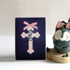 KOMI Pink Baby Wall Cross Baptism Gifts for Girls Praying Boy Cross Wall Hanging Decor Religious Catholic Baptism First Holy Communion Gifts
