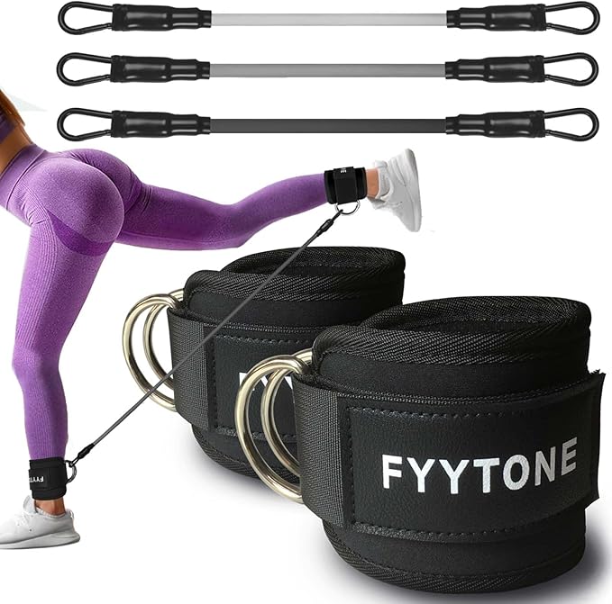 Ankle Resistance Bands with Cuffs, Women Workout for Home Gym, Glutes Exercise at Home, Ankle Strap for Cable Machines Women, Shaping The Perfect Butt.
