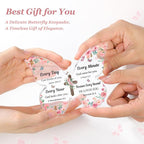 Christian Gifts for Women Faith, Butterfly Acrylic Plaque Sign, Christian Gift for Women on Mothers Day Birthday, Spiritual Present for Female Friend Family, 5x3.8x0.5 Inch - Pink