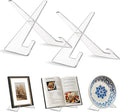 Americanflat Acrylic Easel Stand - 8" Tabletop Easel and Plate Stand - Set of 2 - Lightweight Display Holders for Photos, Cards, Frames, Books, Magazines, Albums - Home or Office Decor