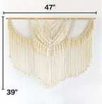 IOWER Macrame Wall Hanging Large Boho Wall Decor Craftsmanship Handmade Woven Cord Wall Art for Living Room Bedroom Apartment Wedding or Party Backdrop 47" W x 39" L