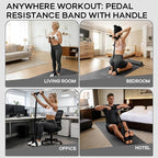 Multifunction Pedal Resistance Band with Handle, 3 Tube Adjustable 30/40/50LB Foot Pedal Puller Resistance Bands with Poster, Extended Length Tension Rope for Men Women Full Body Workout Home Gym