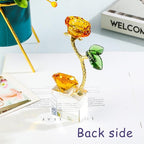 YWHL 50th Wedding Anniversary Rose Gifts for Parents Grandparents, 50 Years Happy for Couples, Crystal Rose Figurine with Amber Diamond, Romantic Valentines Day Present for Wife