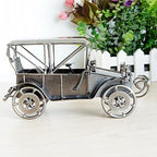 Metal Antique Vintage Car Model Home Décor Handmade Handcrafted Collections Collectible Vehicle (Silver)