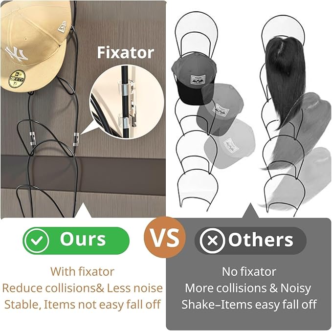 LINFIDITE 10 Pack Hat Rack Hanger Holder Organizer Closet Hanging Baseball Cap Display Storage Rack for Scarves Handbags Towels Clothes Ties Over Door Wall Mounted w Hanging Hook White