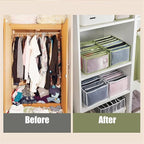 TIGARI Wardrobe Clothes Organizer, Small Underwear Organizer, Drawers Organizer for Clothes, Compartment Storage Box for Bedroom Dorm Room(Gray)