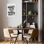 Drimiler Retro Black And White Newspaper Poster What If It All Works Out Canvas Wall Art Positive Affirming Quote Minimalist Prints Painting For Home Bedroom Dorm Wall Decor 16x24in Unframed