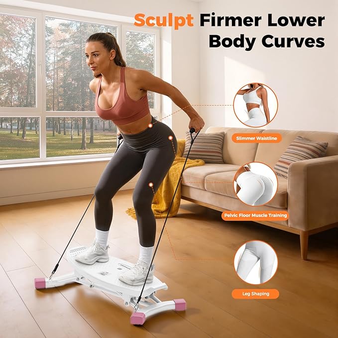 Balance Board for Full Body Workout, Wobble Board with LCD Monitor & Resistance Bands, 300 lbs Capacity Portable Rocker Board for Home Gym, Cardio, Core & Leg Training