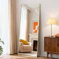 DUMOS 56"x15" Full Length Mirror, Full Body Mirror with Aluminum Alloy Thin Frame, Standing Mirrors with Leaning or Hanging, Suitable for Bedroom, Livingroom, Cloakroom, Gold