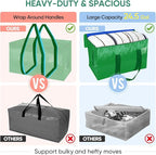 BALEINE 2-Pack Oversized Moving Bags with Reinforced Handles, Heavy-Duty Storage Tote for Clothes, Moving Supplies (Light Green, 2-Pack)