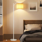 SUNMORY Arc Floor Lamp, Modern Floor Lamp with 9W 3 Color Temperatures Bulb, Metal Standing Lamps with Adjustable Hanging Lampshade, Tall Floor Lamps for Living Room, Bedroom, Office