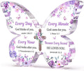 Christian Gifts for Women Faith, Butterfly Acrylic Plaque Decoration, Birthday Gifts for Women, Spiritual Present for Female Friend Family, Office Desk Decor for Woman, 5x3.8x0.5 Inch - Purple