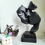 Couples Kiss Sculpture,Black Thinker Resin Statue Ornaments,Silence is Gold Abstract Art Figurine,Abstract Style Sculptures,Living Room Desk Decorations,Bookshelf Decorative Objects