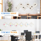 DOLLAR BOSS Felt Cork Board Tiles, 6 Packs 12" x 12" 1/2" Thick Cork Bulletin Board Adhesive Acoustic Panels Soundproof Corkboards for Walls with 60 Pushpins for Home Office Kitchen School, Beige