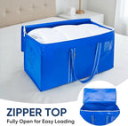 BALEINE 8-Pack Oversized Moving Bags with Reinforced Handles, Heavy-Duty Storage Tote for Clothes, Moving Supplies (Royal Blue, 8-Pack)