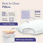 FluffCo Zen Fluff™ Down Standard/Queen Pillow with 600 Fill Power White Duck Down Stomach Sleeper Pillows - Luxury Hotel Quality 300 Thread Count - 100% Cotton Feather Pillows (Queen Size 1 Pack)