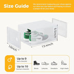 NEWBULIG 12 Pack Clear Shoe Storage Boxes, Shoe Organizer for Closet with Lid, Plastic Stackable Breathable Shoe Cabinet with Lid for Sneakers, Heels & Boots, White