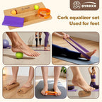 Extra Long Cork Balance Board - Longer Than Other Balance Plates, Foot Restoration & Balance Kit for Plantar Fasciitis Recovery - Professional Ankle Strength & Stability Trainer for Seniors & Standing Desk - Supports 440+ Lbs