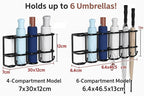 Wall Mounted Umbrella Holder for Entryway, Modern Metal Space-Saving Umbrella Stand Rack Indoor Organizer for Home Office Apartment(Black,46.5CM)