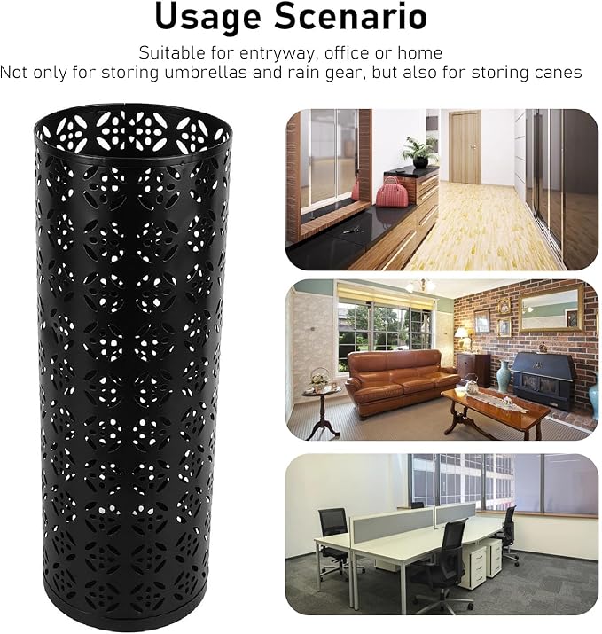 Umbrella Holder for Entryway, Umbrella Holder Metal Umbrella Stand Indoor with Hollow Design for Home Entryway (Large)
