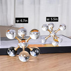 6.7 inch Transparent Golden Crystal Ball, Living Room Decor, Gold Modern Western House Decor Aesthetic, Home Decor Living Room, Office, Book Shelf, Bedroom, Desk, Fireplace, Coffee Table and More