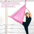 Aerial Silks Kit & Aerial Yoga Hammock - 11Yd Premium Fabric with Hardware - Easy Setup for Flying Yoga, Aerial Swing & Fitness - Supports Up to 14ft Rigging