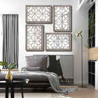 Wocred Set of 2 Rectangular Wall Mirror,Gorgeous Rustic Farmhouse Accent Mirror,Barn Wood Color Entry Mirror for Bathroom Renovation,Bedrooms,Living Rooms and More(11”x15”)