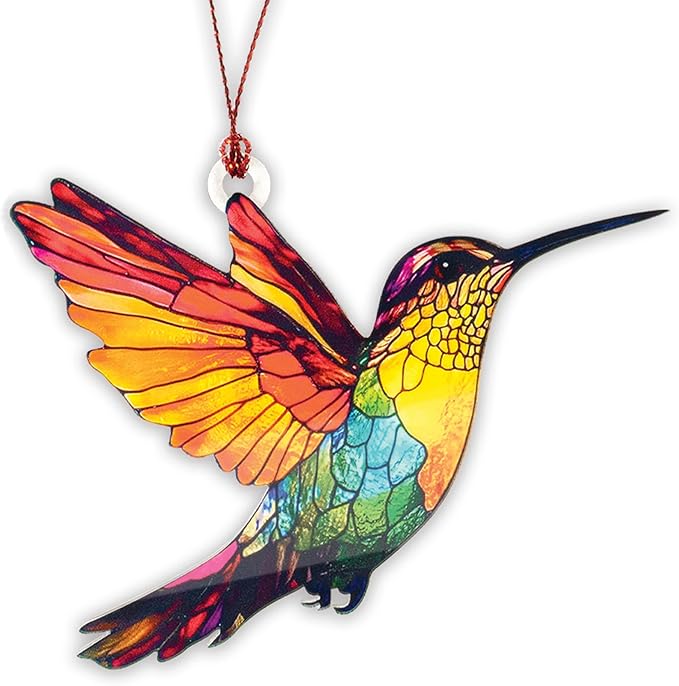 Hummingbird Gifts for Women, Colorful Hummingbird Ornament, Bird Ornaments for Christmas Tree, Hanging Decor for Door, Yard, Outdoor or Windows, Home Decor, Birthday Gift for Mom