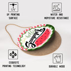 Hello Summer Watermelon Door Sign Front Door Decor Summer Watermelon Door Hanger Sign Plaque Seasonal Farmhouse Wooden Wreath Indoor Wall Hanging Decoration for Indoor Outdoor Outside Porch 12 Inch