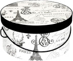 Sarah's Hat Boxes Classic Paris Hat Box – 8.75" x 4.5" (Dia. x Ht.) Handmade in USA – Odorless Non-Toxic Adhesive, Cording Handle – Premium Storage for Hats & Accessories