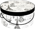 Sarah's Hat Boxes Classic Paris Hat Box – 8.75" x 4.5" (Dia. x Ht.) Handmade in USA – Odorless Non-Toxic Adhesive, Cording Handle – Premium Storage for Hats & Accessories