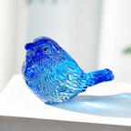 H&D HYALINE & DORA 3" Blue Glass Bird Figurine Miniature Blown Glass Birds Bird Gifts for Bird Lovers Women Men Animals Collectible Figurines for Desk Table Decor(Set of 2)