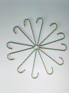 50 Pcs Christmas Candy Canes 5.9 inch Plastic Christmas Tree Hanging Ornaments Twisted Green Crutch Candy Canes for Xmas Home Indoor Outdoor Party Decoration (Green red White)