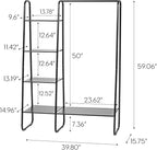 IRIS USA Clothes Rack with 4 Metal Shelves, Freestanding Clothing Racks for Hanging Clothes, Easy to Assemble, Standing Metal Sturdy Garment and Accessories Rack, Small Space Storage Solution, Black