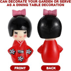 NUOBESTY Traditional Japanese Kimono Doll Ornament Wooden Asian Geisha Collectible Figurine Statue for Office Home Party Table Decoration Random