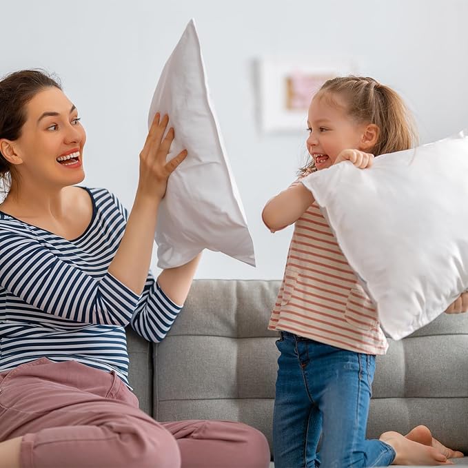 Covers & All Throw Pillow Inserts Only Pack of 2, Durable Soft Square 26 x 26 Inches 65 GSM Non-Woven Fabric with 15D Silicon Fiber Filling, Universal uses for Home Decor Office Indoor Outdoor