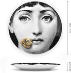 Lina Cavalieri Plate, Wall Decorative Plate, Mysterious Face Plate Wall Hanging Decoration,Including Bracket And Special Spring HooK,style-2,7inch