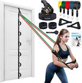 Brebebe Upgrade Door Anchor Strap for Resistance Bands Exercise, Multi Points Anchor Straps with 7 Loops+ 7 D Rings, Home Gym Workout Equipments with Ratchet Adjust Tighten Straps Not Loose, Sturdy