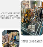 GAMAK Scarf Rack Display for Small Space, Scarf Display Stand Retail for Store Silk Neckband Girdle Pants Scarf Storage Organizer for Boutique Clothing Store (Color : Gold)