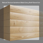 BAOBAB WORKSHOP Solid Wood Floating Shelves for Wall 30 Inches Long, Wooden Shelf Bathroom Large, Light Oak Floating Shelves for Room Wall Mounted Kitchen Farmhouse, Natural Wood, 30W × 6.7D, Set of 2