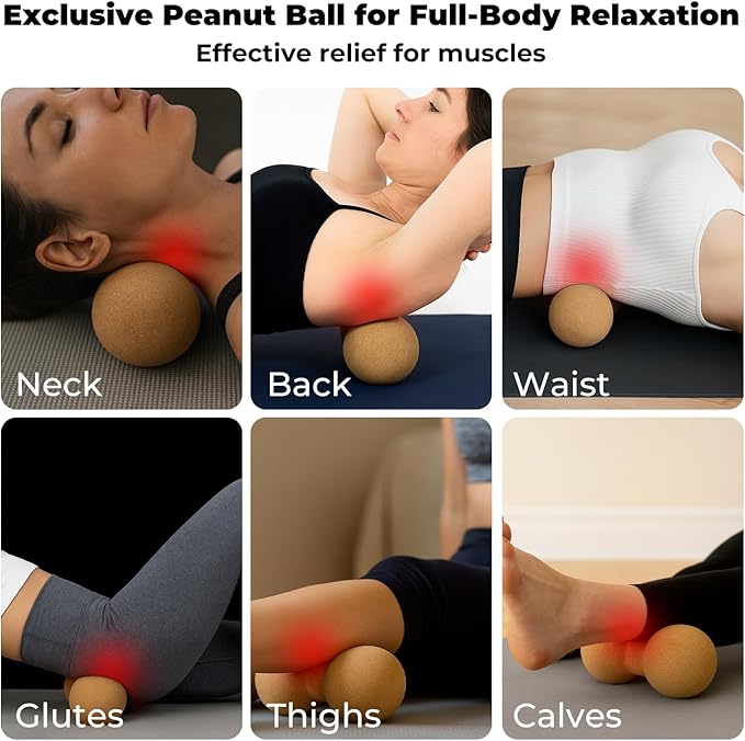 Premium Cork Balance Board - 15.7" Large Ankle Balance Board with Peanut Massage Ball, Balance Trainer, Foot Strengthener for Full Body Massage | Balance Stability | Improve Mobility | Prevent Falls