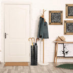 Umbrella Stand for Entryway, Metal Umbrella Holder, Freestanding Umbrella Stand Round Umbrella Holder Bin Waterproof Umbrella Storage Rack Indoor Walking Stick Holder for Home Entryway(15*42cm,Black)