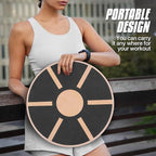 MADOG Wooden Wobble Balance Board for Adults, 15.5" Anti-Skid Sandpaper for Workout Core Trainer Physical Therapy, Home Gym Stability Board