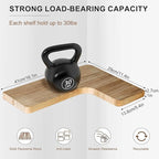 Floating Corner Shelves Set of 3, Solid Wood Picture Wall Shelf, Floating Shelves for Storage for Bedroom Kitchen Bathroom Living Room (Light Burnt)