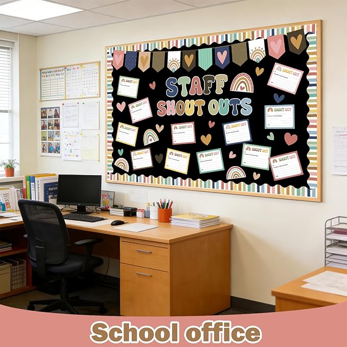 Employee Recognition Bulletin Board Decor - 20 Paper Cutouts Expressing Appreciation and Acknowledgment, Perfect for School, Classroom, and Office Wall Decor (Bohemia)